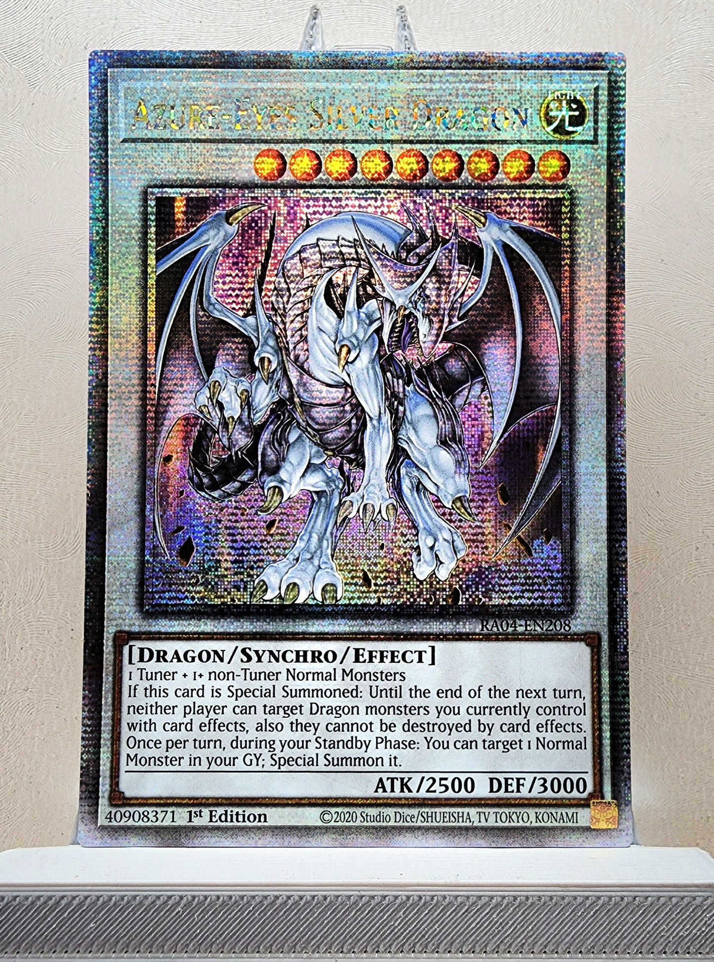 Yugioh! 1x Azure-Eyes Silver Dragon (RA04 - Quarter Century Secret Rare) 1st Edition