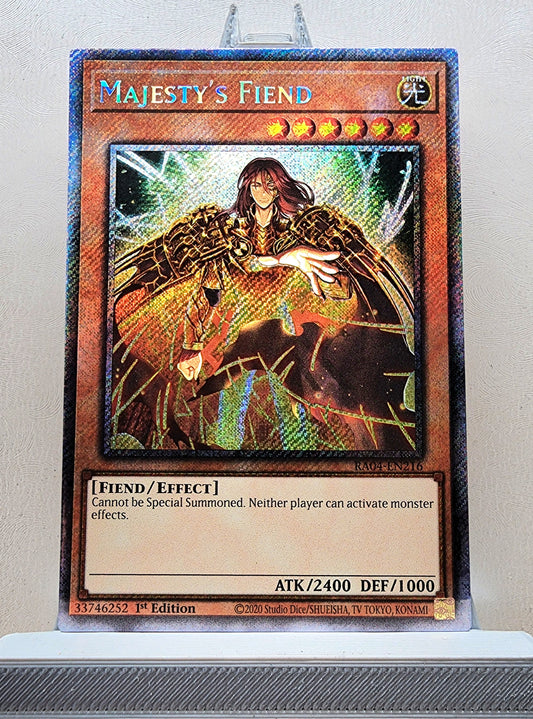 Yugioh! 1x Majesty's Fiend (RA04 - Platinum Secret Rare) 1st Edition