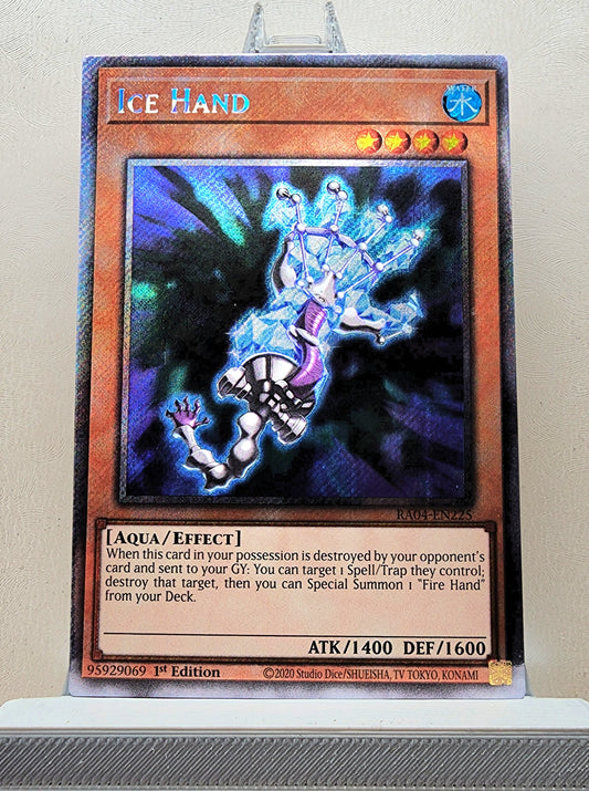 Yugioh! 1x Ice Hand (RA04 - Platinum Secret Rare) 1st Edition