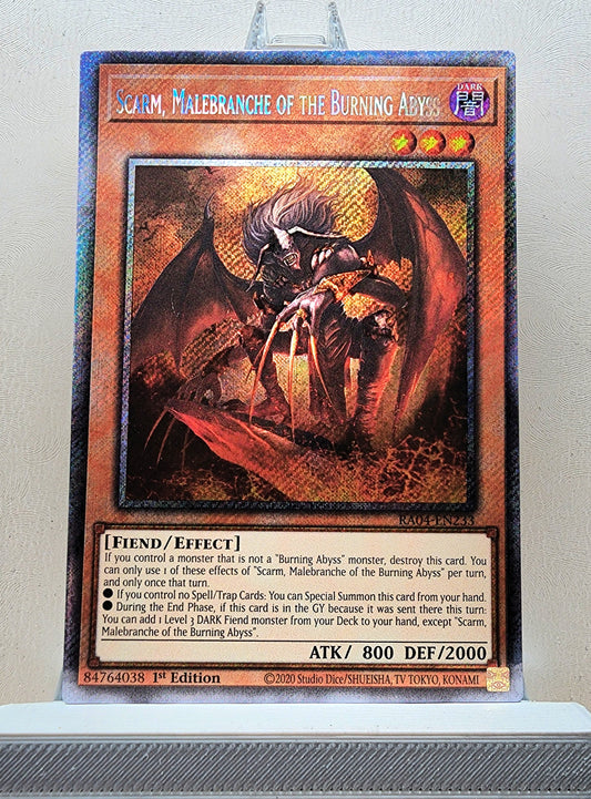 Yugioh! 1x Scarm, Malebranche of the Burning Abyss (RA04 - Platinum Secret Rare) 1st Edition