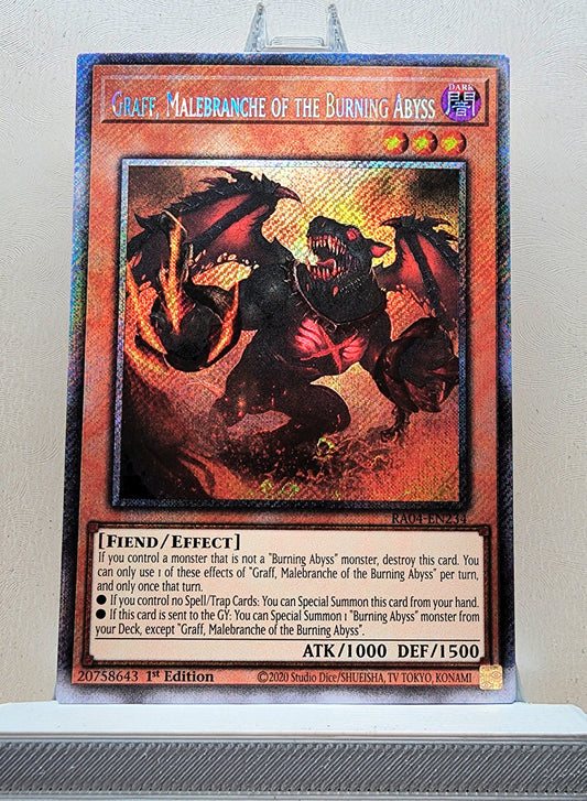 Yugioh! 1x Graff, Malebranche of the Burning Abyss (RA04 - Platinum Secret Rare) 1st Edition