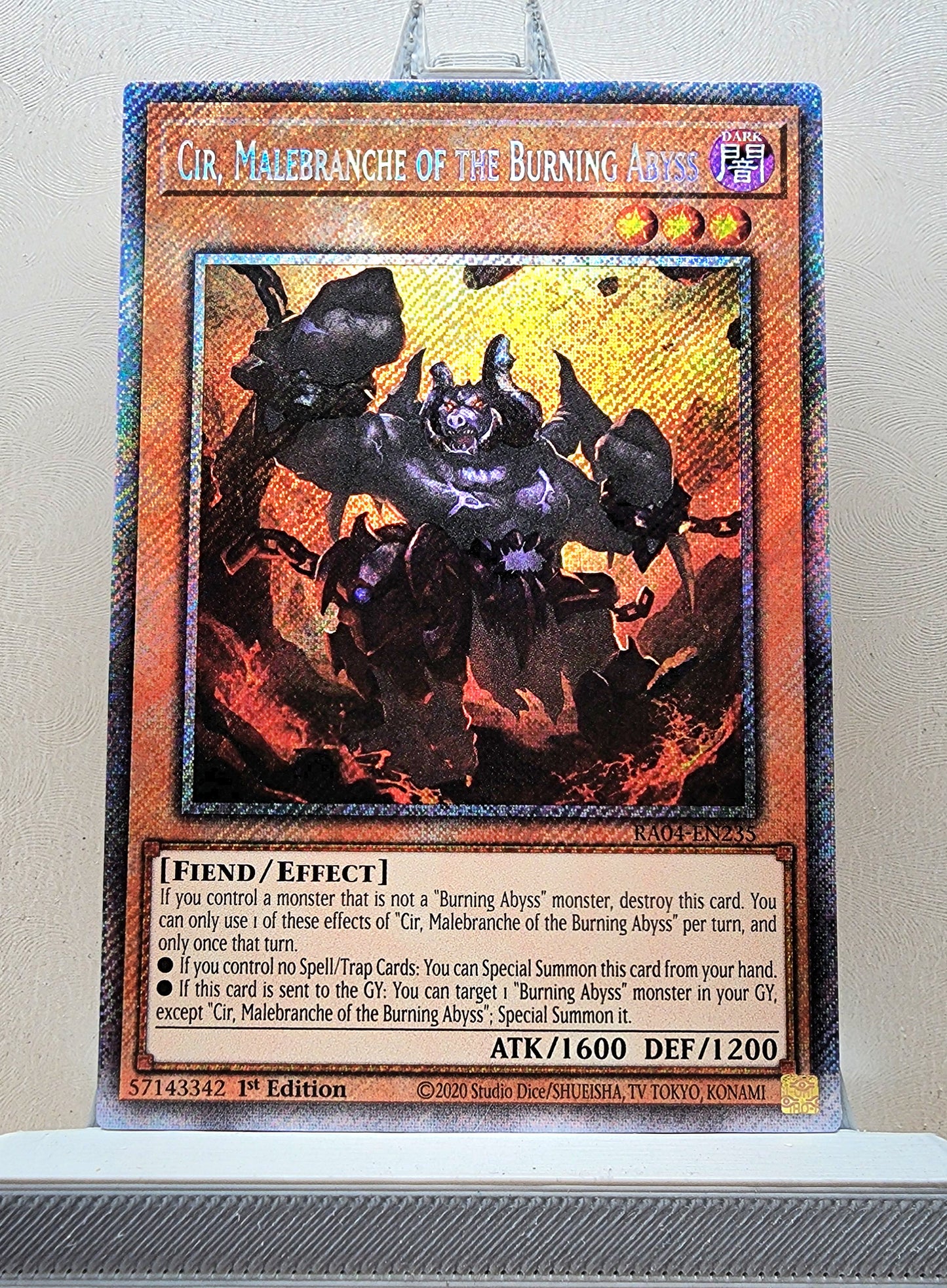 Yugioh! 1x Cir, Malebranche of the Burning Abyss (RA04 - Platinum Secret Rare) 1st Edition