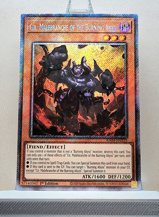 Yugioh! 1x Cir, Malebranche of the Burning Abyss (RA04 - Platinum Secret Rare) 1st Edition