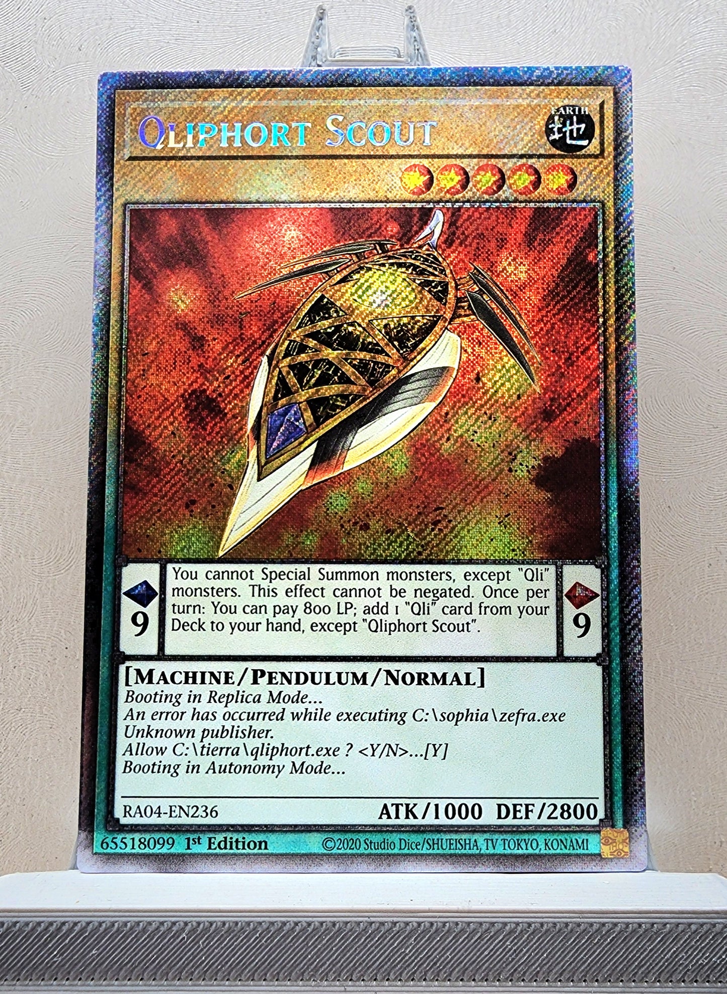 Yugioh! 1x Qliphort Scout (RA04 - Platinum Secret Rare) 1st Edition