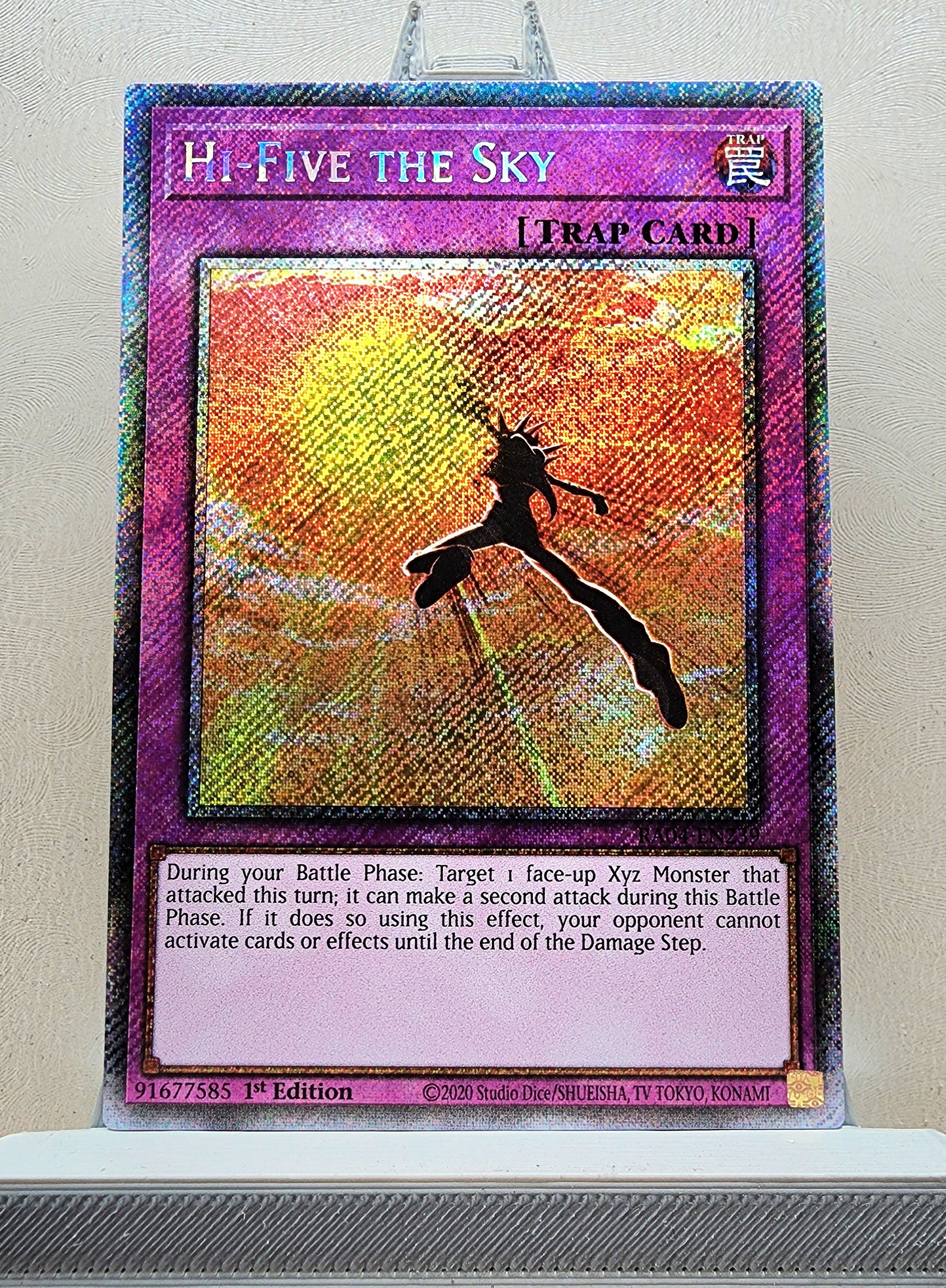 Yugioh! 1x Hi-Five the Sky (RA04 - Platinum Secret Rare) 1st Edition Yugioh! 1x Hi-Five the Sky (RA04 - Platinum Secret Rare) 1st Edition