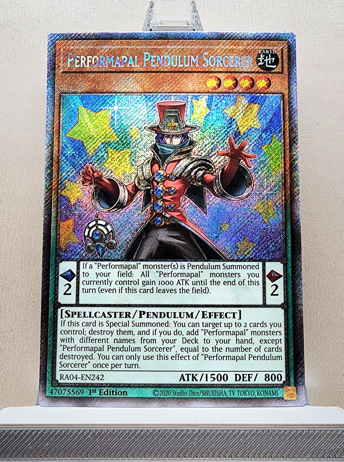 Yugioh! 1x Performapal Pendulum Sorcerer (RA04 - Platinum Secret Rare) 1st Edition