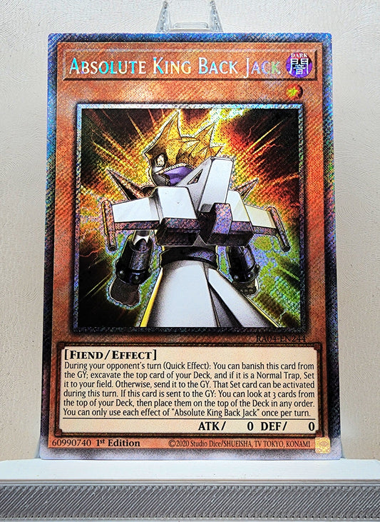 Yugioh! 1x Absolute King Back Jack (RA04 - Platinum Secret Rare) 1st Edition