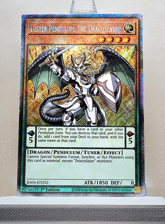 Yugioh! 1x Luster Pendulum, the Dracoslayer (RA04 - Platinum Secret Rare) 1st Edition