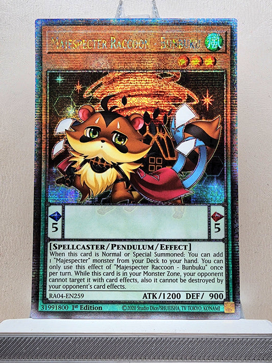 Yugioh! 1x Majespecter Raccoon - Bunbuku (RA04 - Quarter Century Secret Rare) 1st Edition