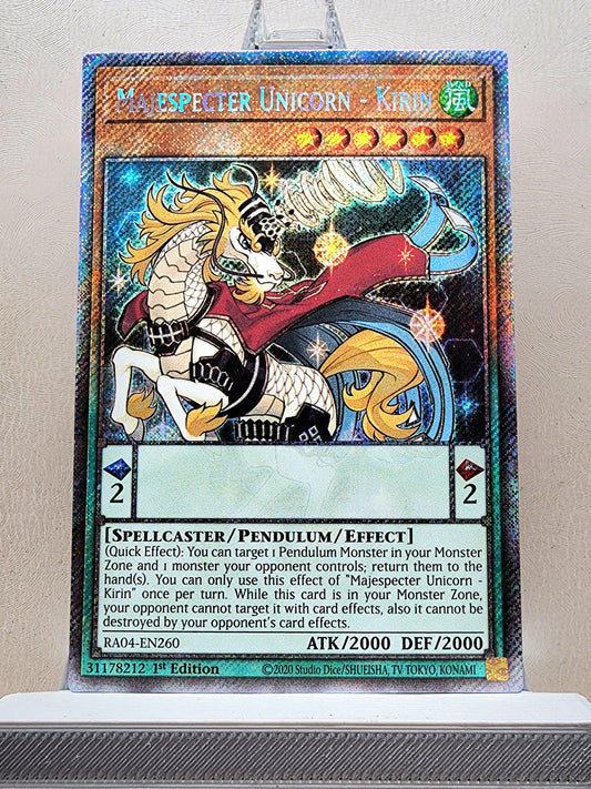 Yugioh! 1x Majespecter Unicorn - Kirin (RA04 - Platinum Secret Rare) 1st Edition
