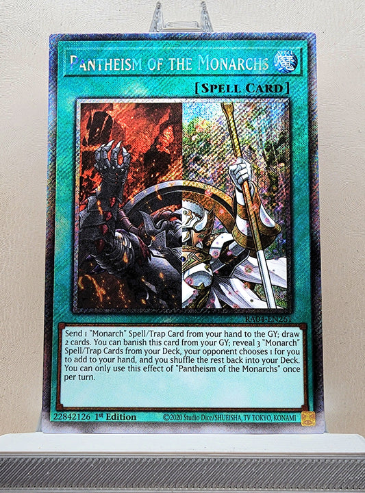 Yugioh! 1x Pantheism of the Monarchs (RA04 - Platinum Secret Rare) 1st Edition