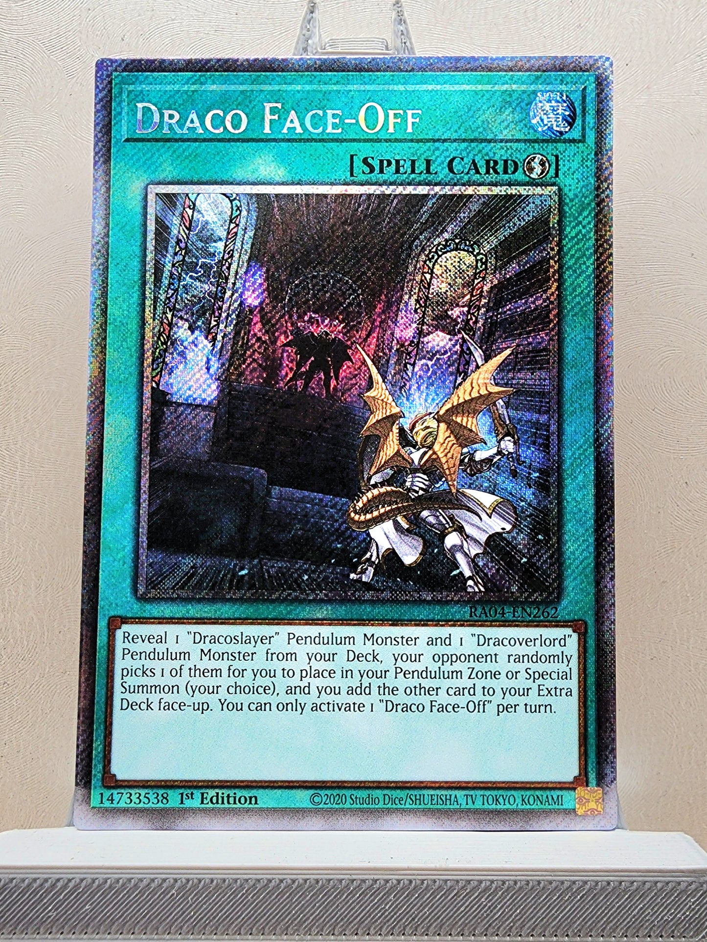 Yugioh! 1x Draco Face-Off (RA04 - Platinum Secret Rare) 1st Edition