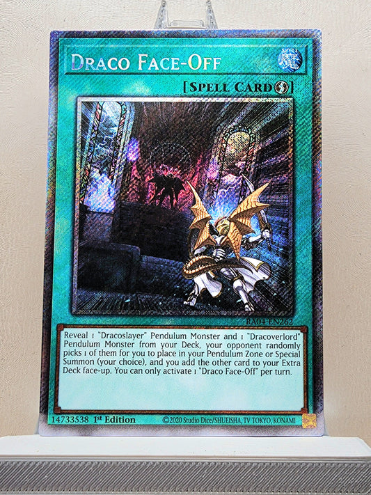 Yugioh! 1x Draco Face-Off (RA04 - Platinum Secret Rare) 1st Edition