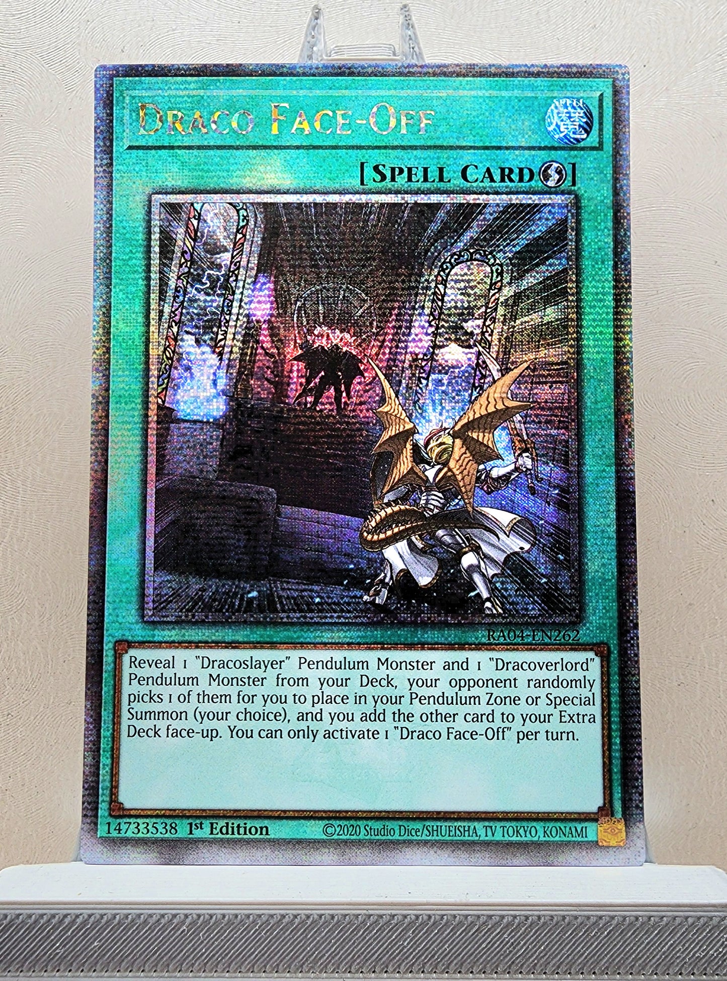 Yugioh! 1x Draco Face-Off (RA04 - Quarter Century Secret Rare) 1st Edition