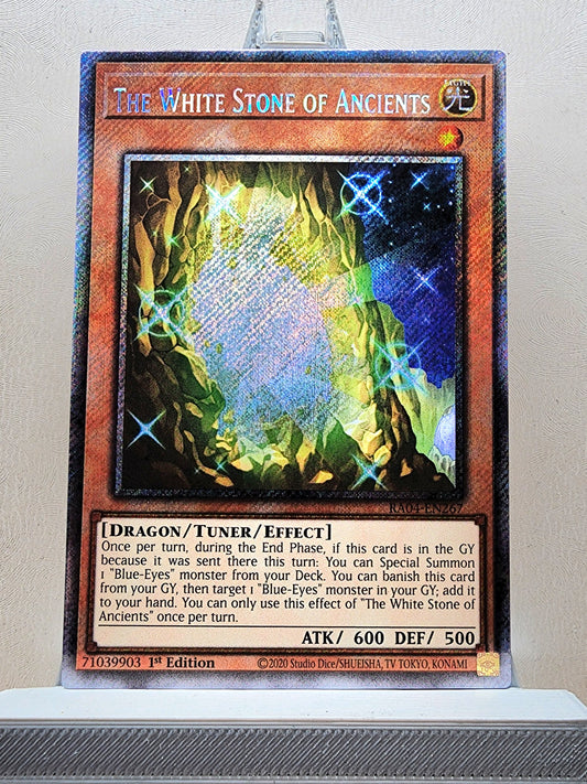 Yugioh! 1x The White Stone of Ancients (RA04 - Platinum Secret Rare) 1st Edition