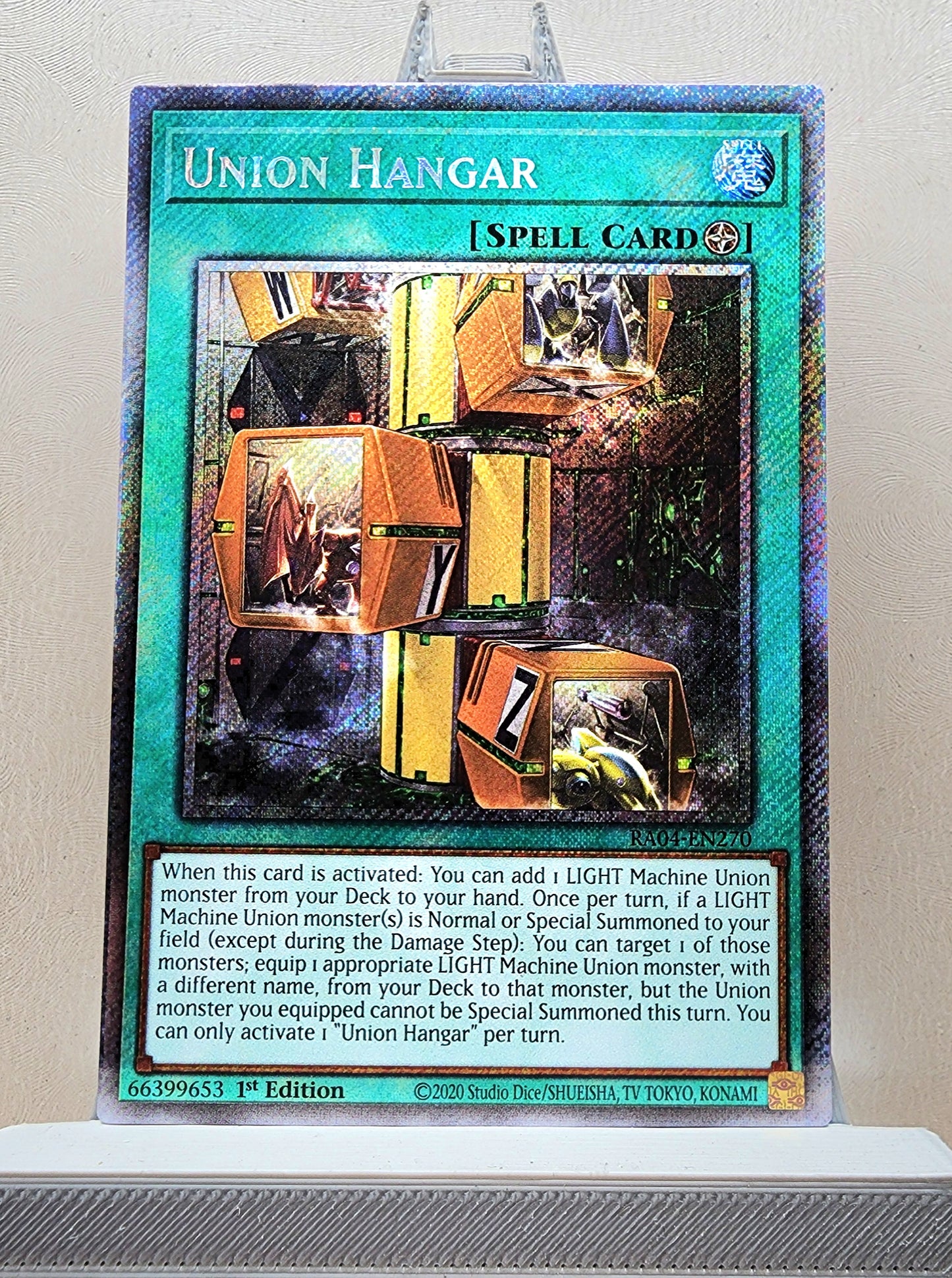 Yugioh! 1x Union Hangar (RA04 - Platinum Secret Rare) 1st Edition