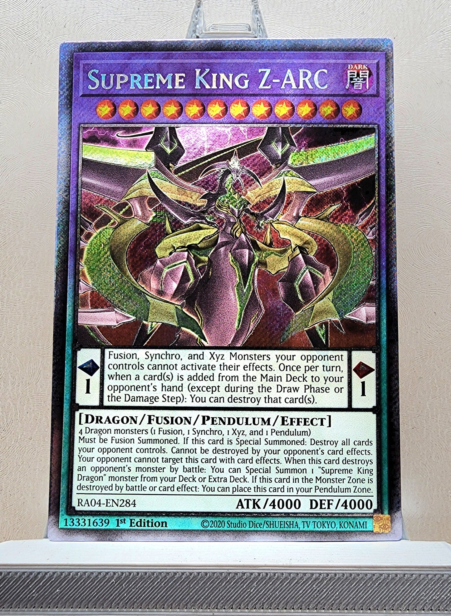 Yugioh! 1x Supreme King Z-ARC (RA04 - Platinum Secret Rare) 1st Edition