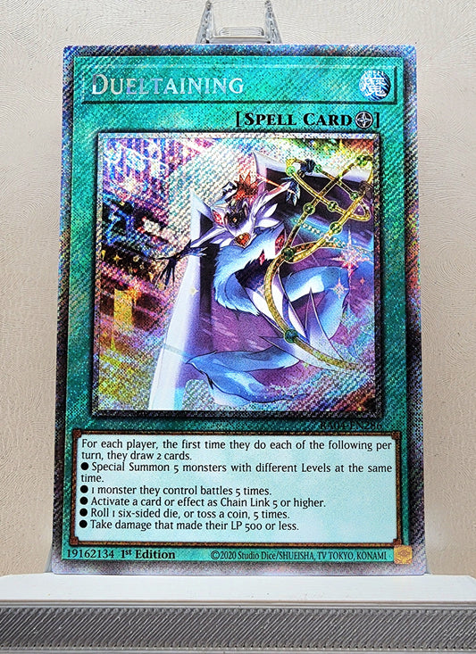 Yugioh! 1x Dueltaining (RA04 - Platinum Secret Rare) 1st Edition