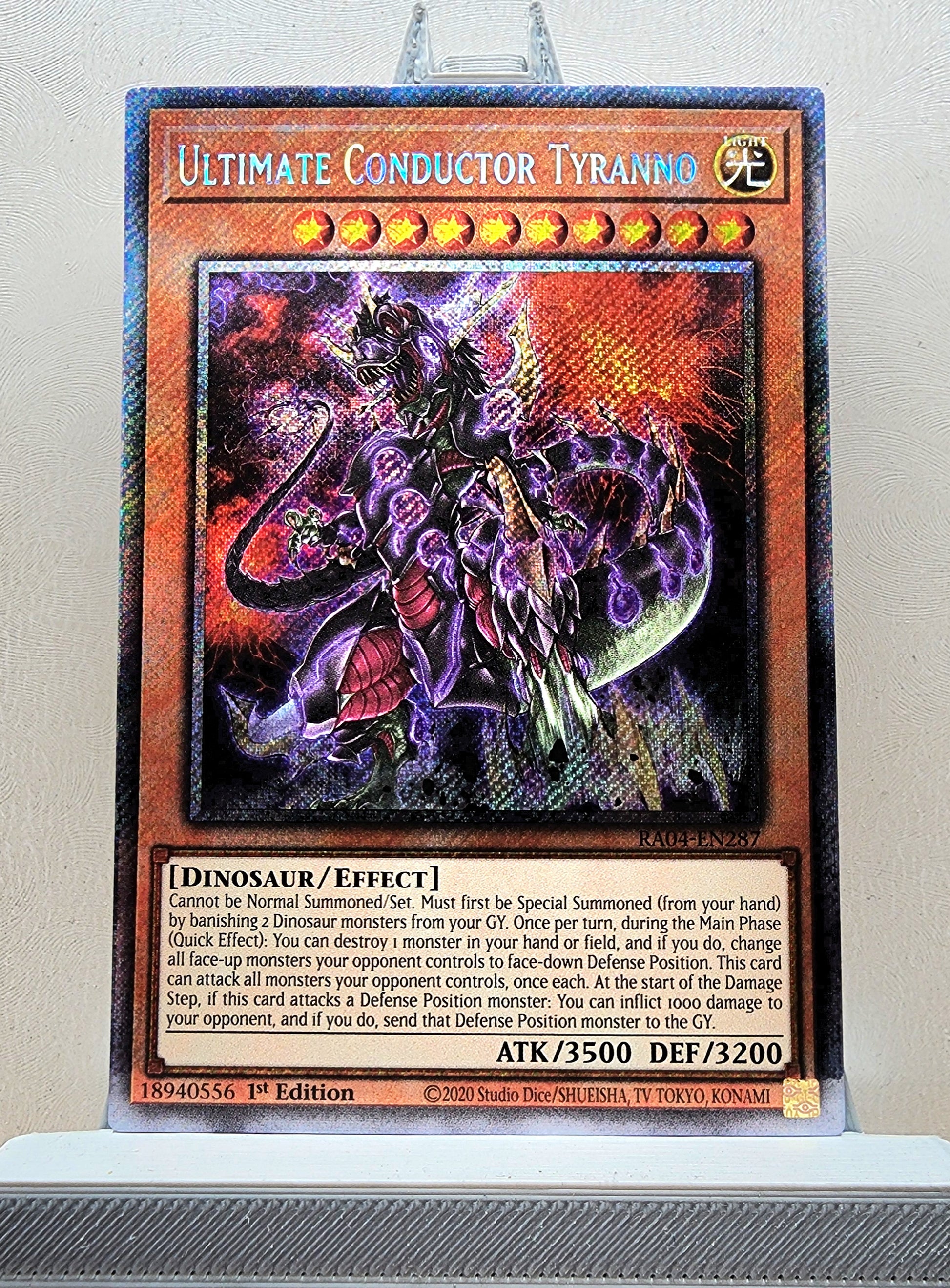 Yugioh! 1x Ultimate Conductor Tyranno (RA04 - Platinum Secret Rare) 1s KAWAIII SUSHI Yugioh! 1x Ultimate Conductor Tyranno (RA04 - Platinum Secret Rare) 1s KAWAIII SUSHI