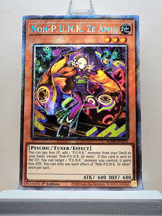 Yugioh! 1x Noh-P.U.N.K. Ze Amin (RA04 - Platinum Secret Rare) 1st Edition