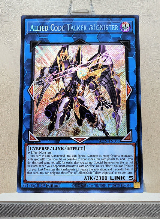 Yugioh! 1x Allied Code Talker @Ignister (ALIN - Secret Rare) 1st Edition