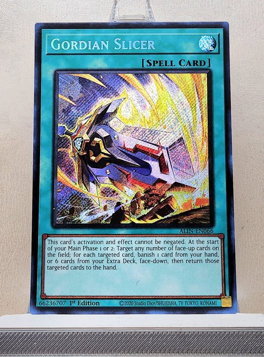 Yugioh! 1x Gordian Slicer (ALIN - Secret Rare) 1st Edition