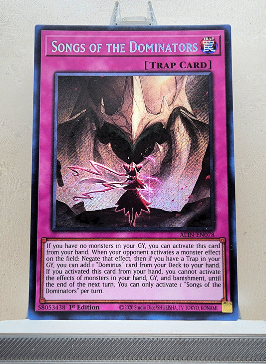 Yugioh! 1x Songs of the Dominators (ALIN - Secret Rare) 1st Edition