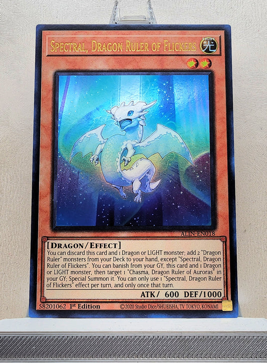 Yugioh! 1x Spectral, Dragon Ruler of Flickers (ALIN - Ultra Rare) 1st Edition