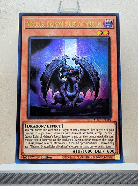 Yugioh! 1x Nebulus, Dragon Ruler of Mishaps (ALIN - Ultra Rare) 1st Edition