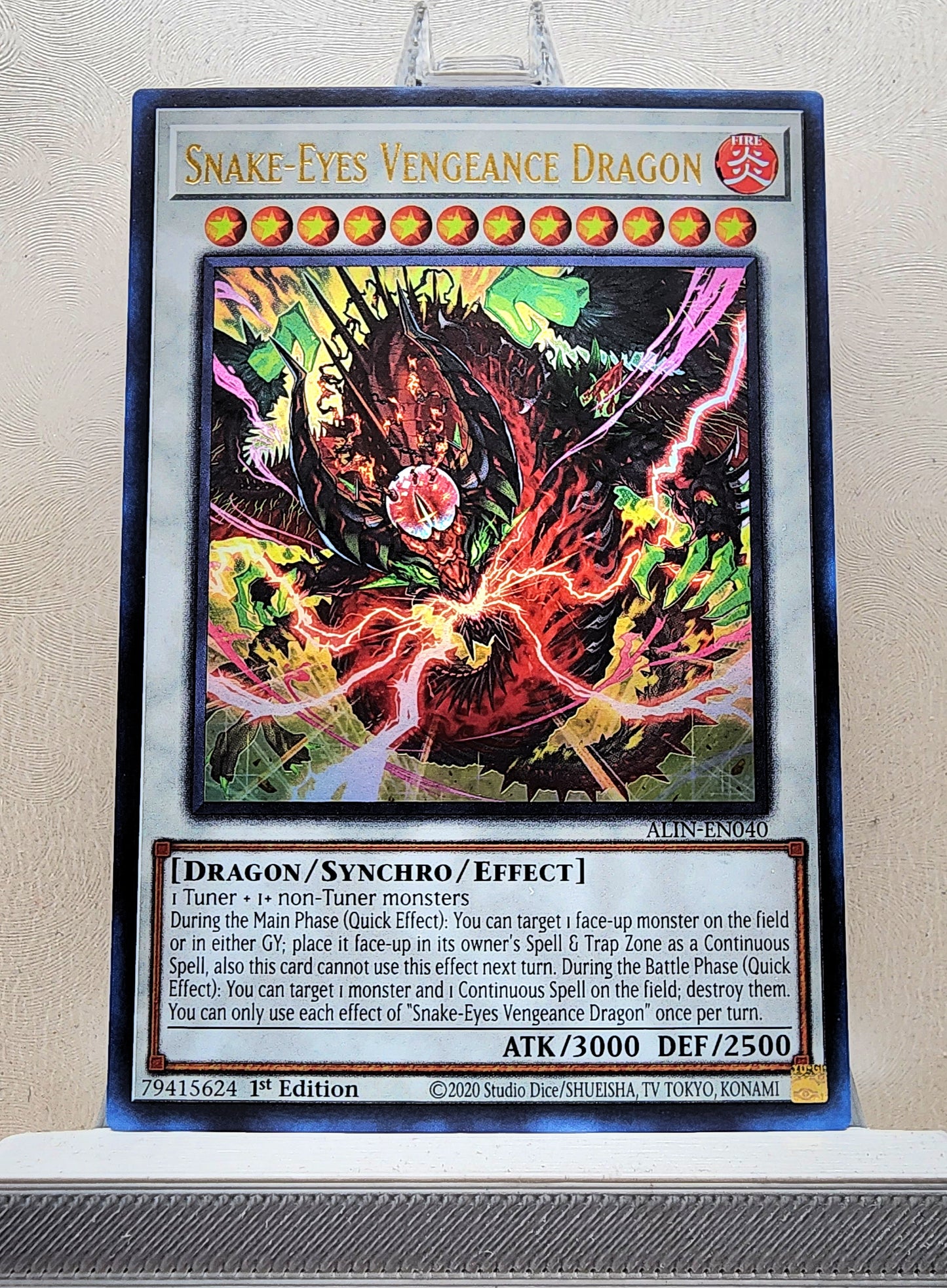 Yugioh! 1x Snake-Eyes Vengeance Dragon (ALIN - Ultra Rare) 1st Edition