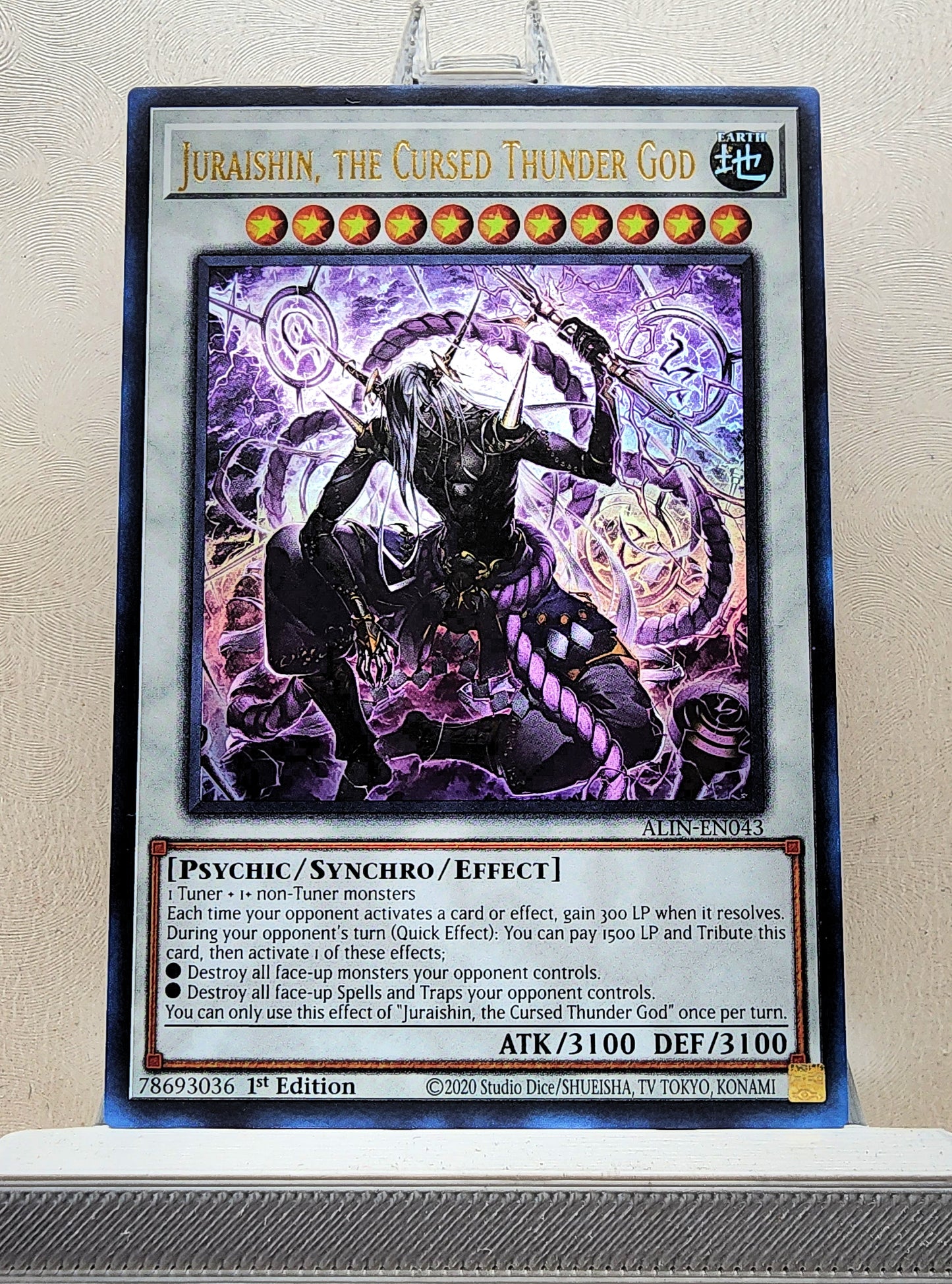 Yugioh! 1x Juraishin, the Cursed Thunder God (ALIN - Ultra Rare) 1st Edition
