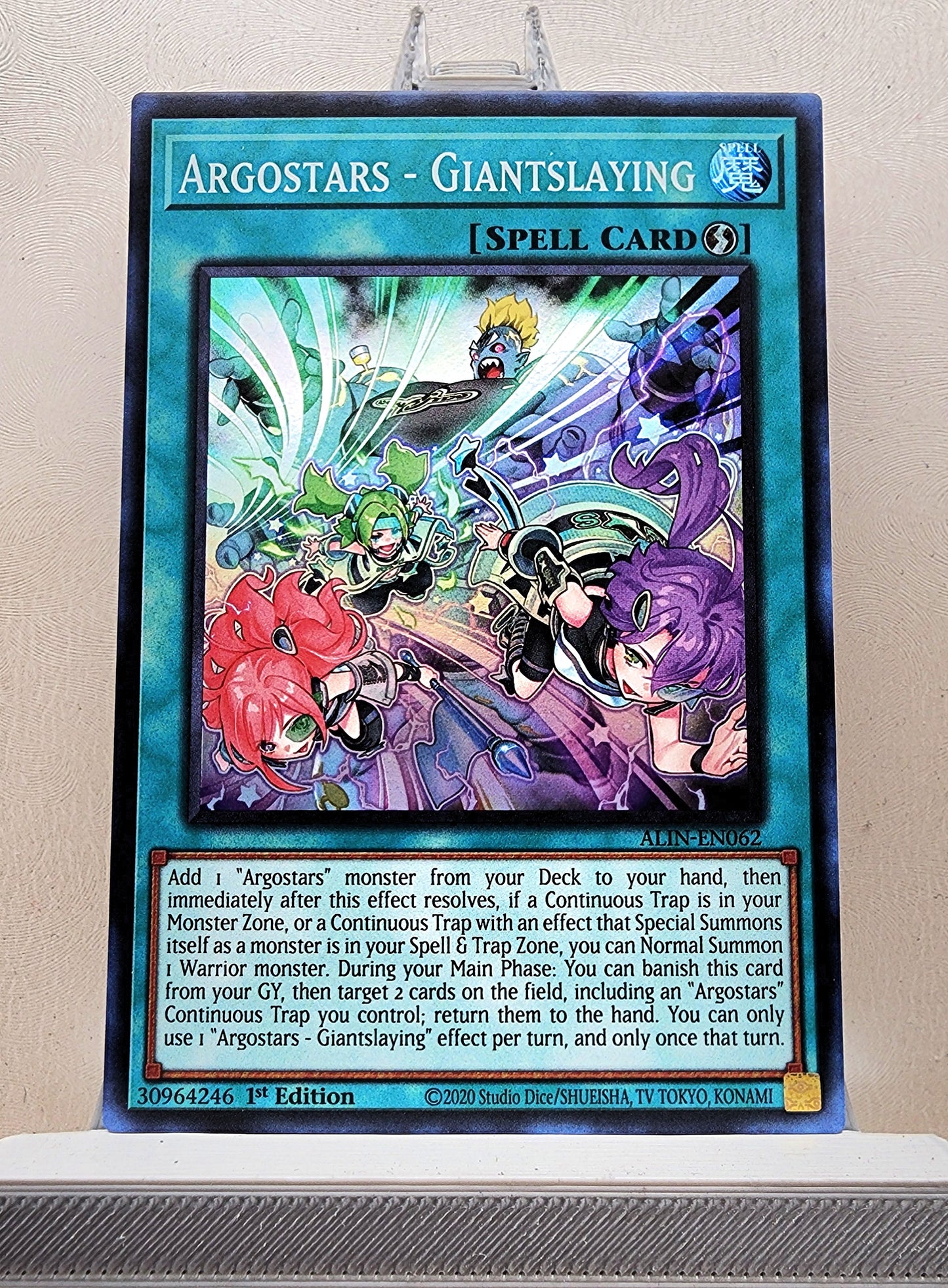 Yugioh! 1x Argostars - Giantslaying (ALIN - Super Rare) 1st Edition