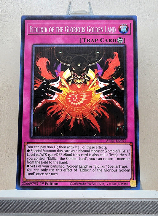 Yugioh! 1x Eldlixir of the Glorious Golden Land (ALIN - Super Rare) 1st Edition