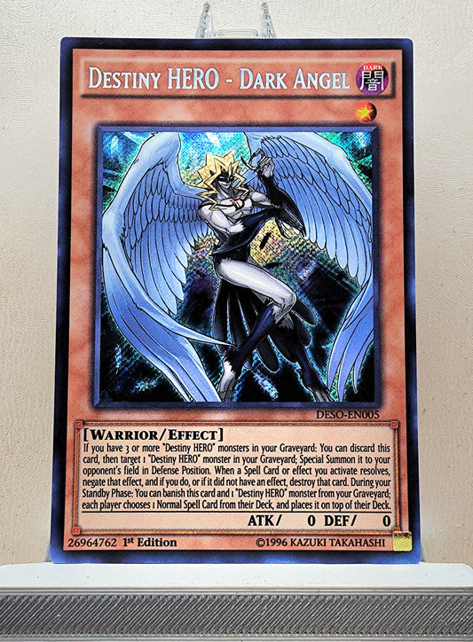 Yugioh! 1x Destiny HERO - Dark Angel (DESO - Secret Rare) 1st Edition