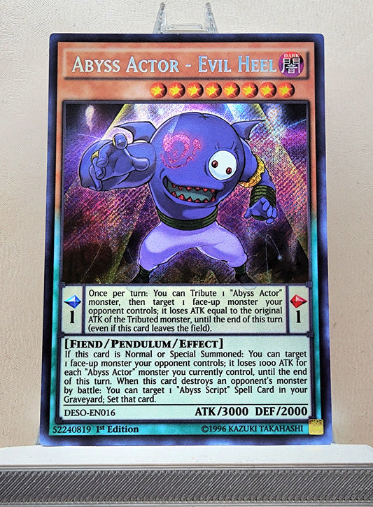 Yugioh! 1x Abyss Actor - Evil Heel (DESO - Secret Rare) 1st Edition
