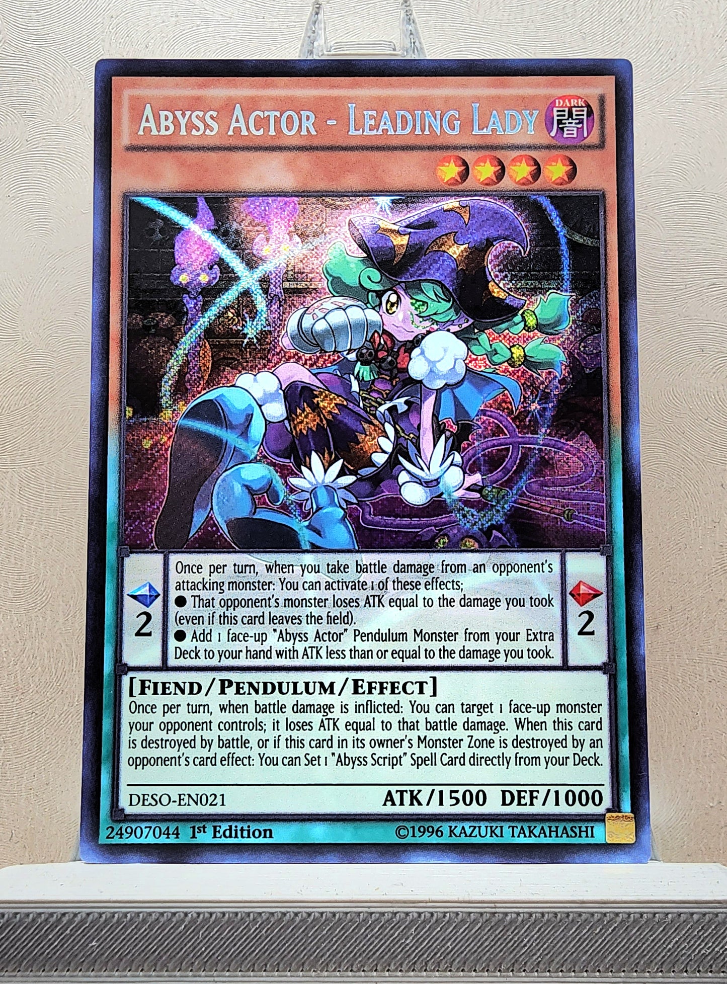 Yugioh! 1x Abyss Actor - Leading Lady (DESO - Secret Rare) 1st Edition