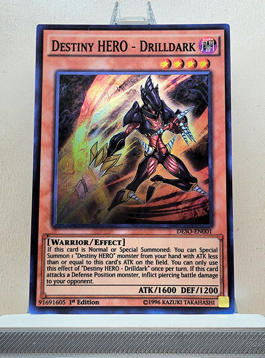 Yugioh! 1x Destiny HERO - Drilldark (DESO - Super Rare) 1st Edition