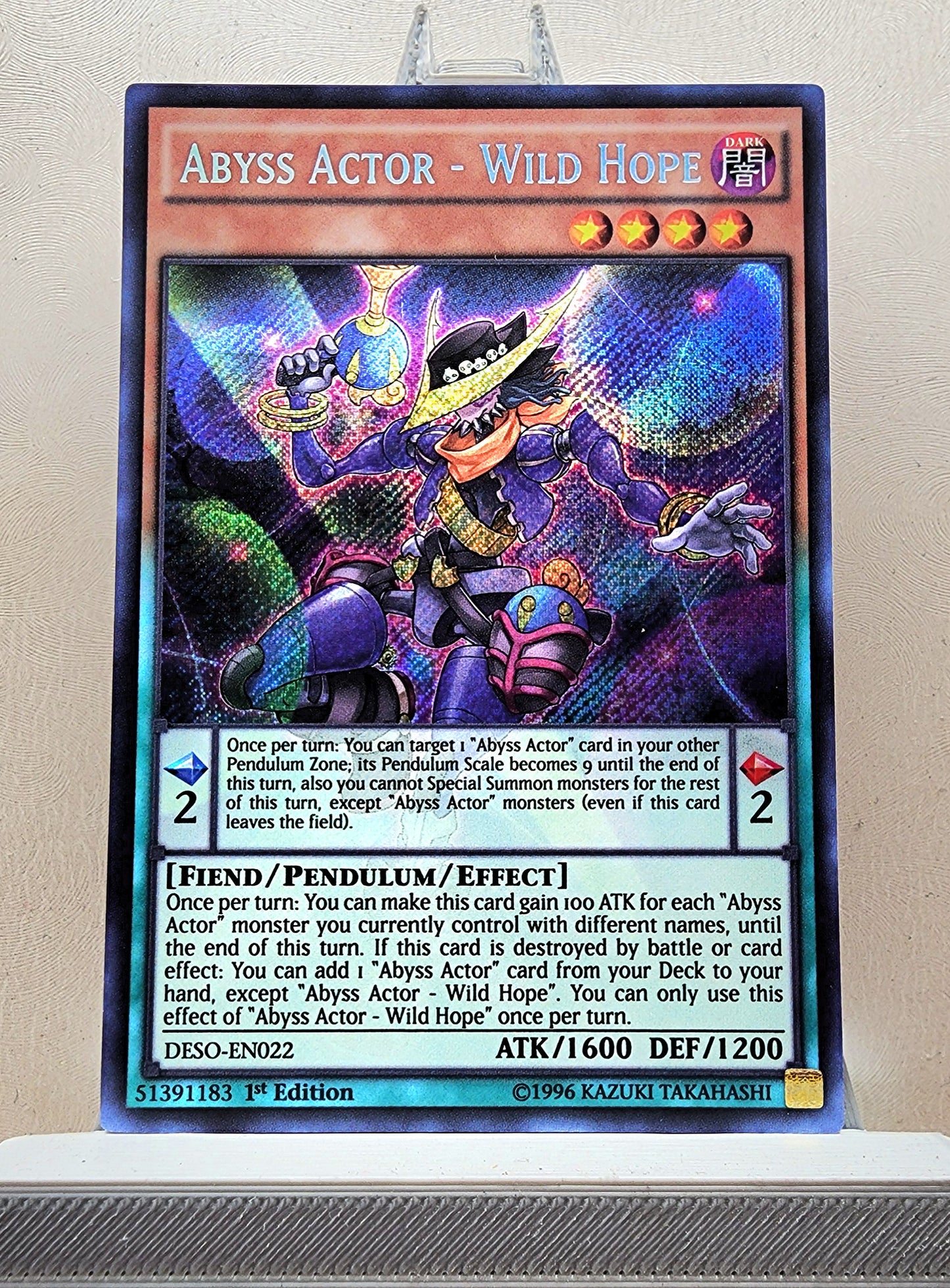 Yugioh! 1x Abyss Actor - Wild Hope (DESO - Secret Rare) 1st Edition