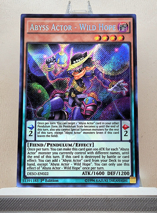 Yugioh! 1x Abyss Actor - Wild Hope (DESO - Secret Rare) 1st Edition