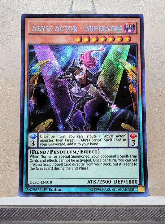Yugioh! 1x Abyss Actor - Superstar (DESO - Secret Rare) 1st Edition