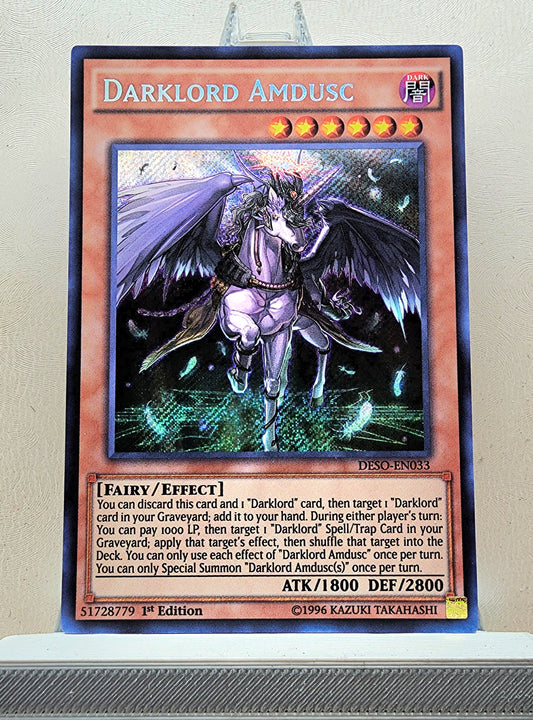 Yugioh! 1x Darklord Amdusc (DESO - Secret Rare) 1st Edition