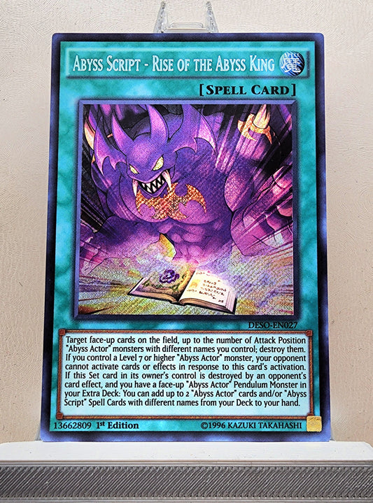 Yugioh! 1x Abyss Script - Rise of the Abyss King (DESO - Secret Rare) 1st Edition