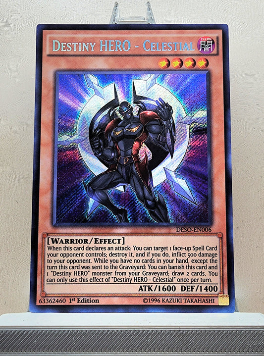 Yugioh! 1x Destiny HERO - Celestial (DESO - Secret Rare) 1st Edition