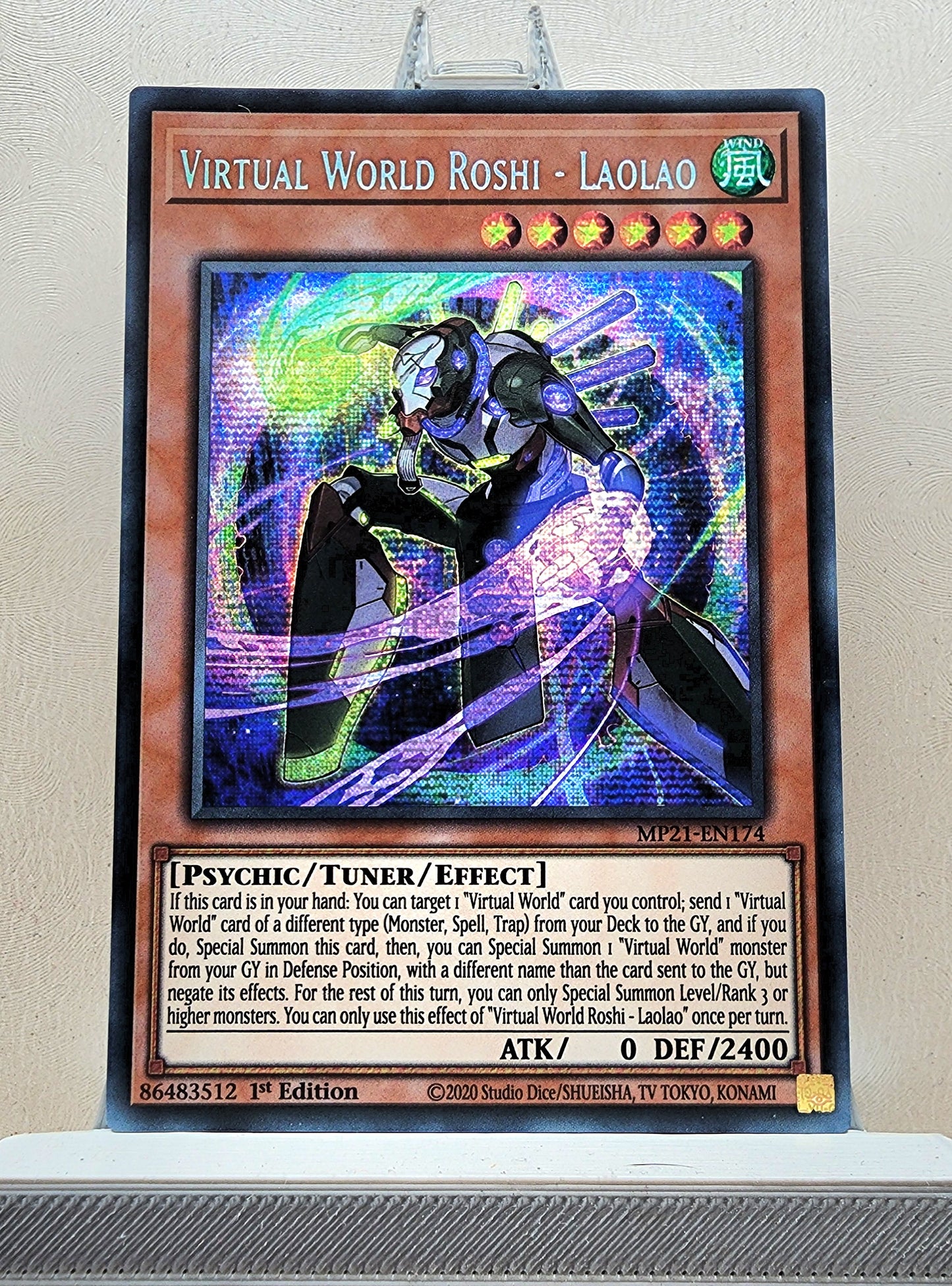 Yugioh! 1x Virtual World Roshi - Laolao (MP21 - Prismatic Secret Rare) 1st Edition