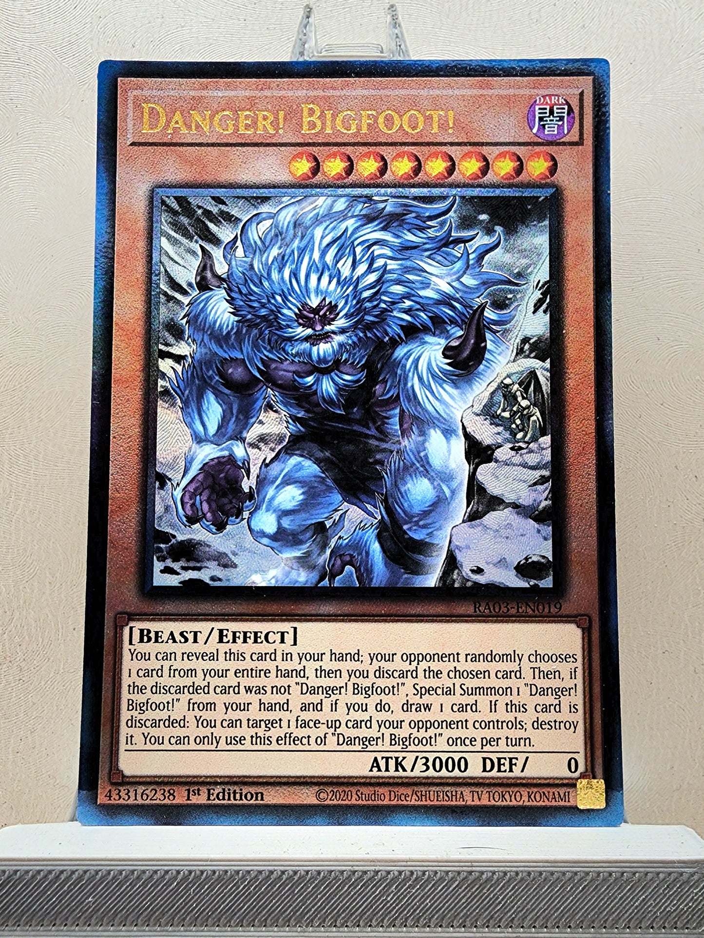 Yugioh! 1x Danger Bigfoot Alt Art (RA03 - Prismatic Ultimate Rare) 1st Edition
