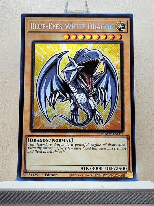 Yugioh! 1x Blue-Eyes White Dragon Chibi Artwork (BLMM - Secret Rare) 1st Edition