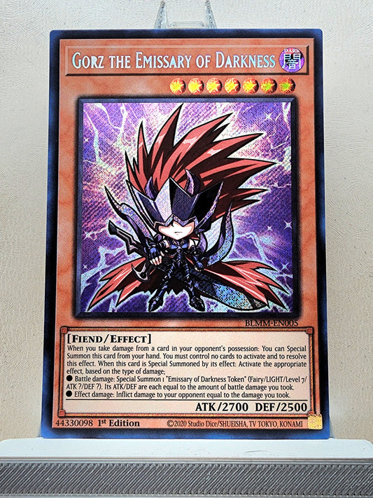 Yugioh! 1x Gorz the Emissary of Darkness Chibi Artwork (BLMM - Secret Rare) 1st Edition