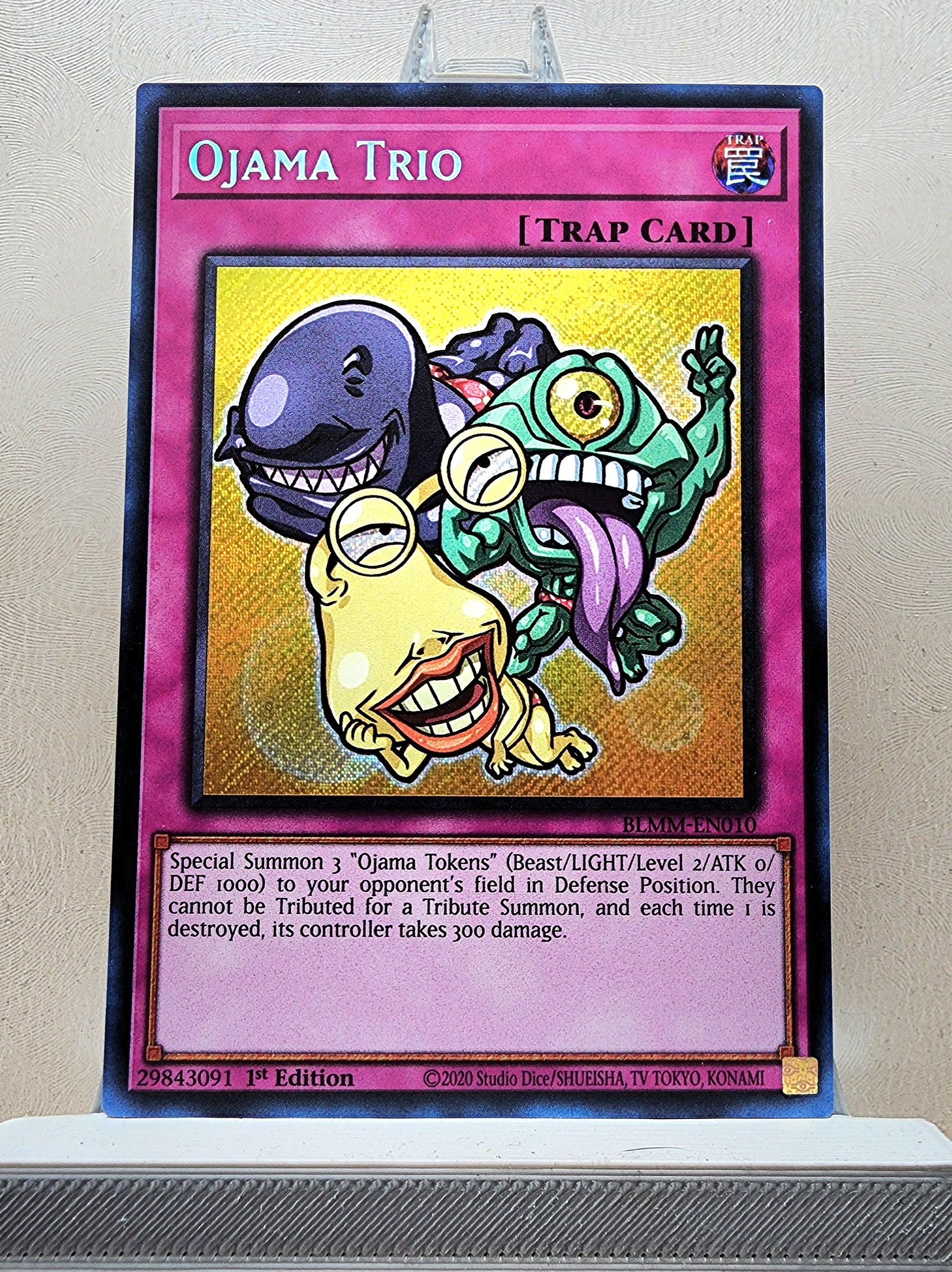 Yugioh! 1x Ojama Trio Chibi Artwork (BLMM - Secret Rare) 1st Edition KAWAIII SUSHI Yugioh! 1x Ojama Trio Chibi Artwork (BLMM - Secret Rare) 1st Edition KAWAIII SUSHI