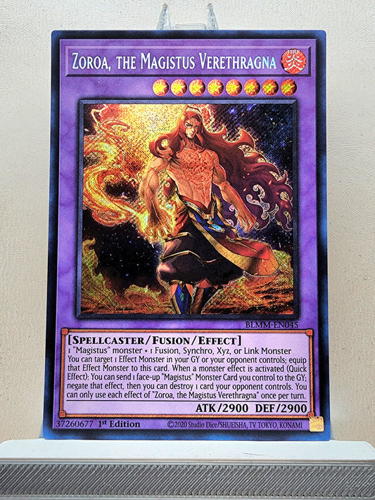 Yugioh! 1x Zoroa, the Magistus Verethragna (BLMM - Secret Rare) 1st Edition