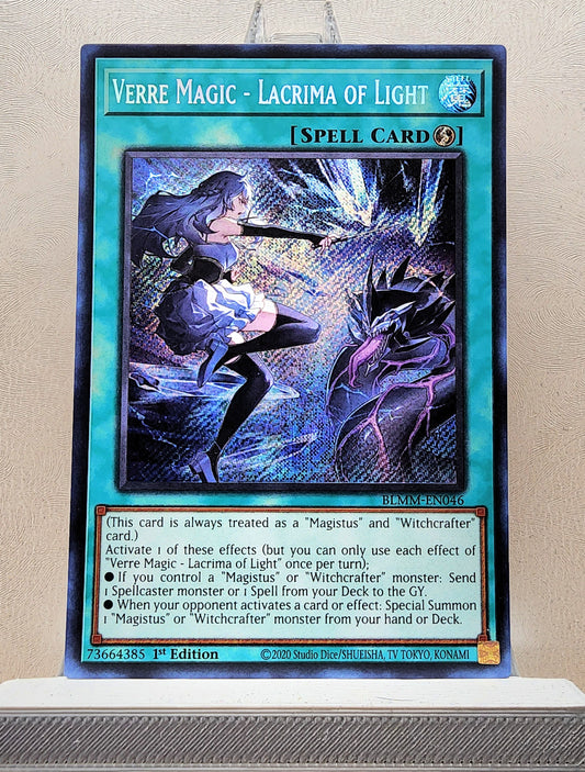 Yugioh! 1x Verre Magic - Lacrima of Light (BLMM - Secret Rare) 1st Edition